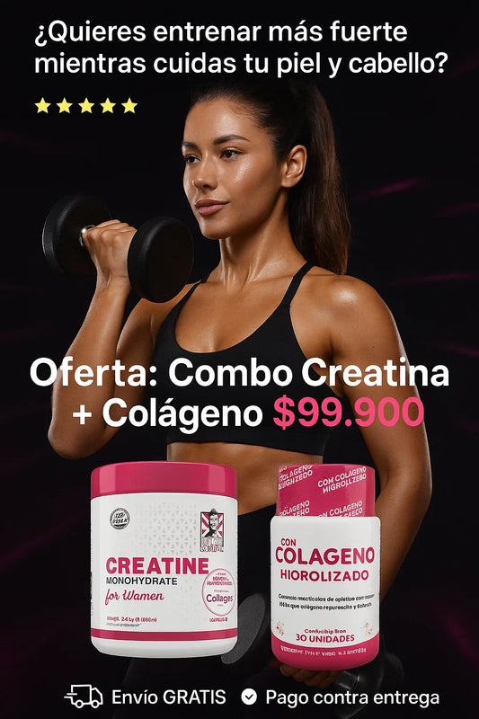 “🔥Creatina Monohidratada Old School + Colágeno GRATIS!💖 Activa tus curvas, potencia tu figura”😍 + ENVIO GRATIS